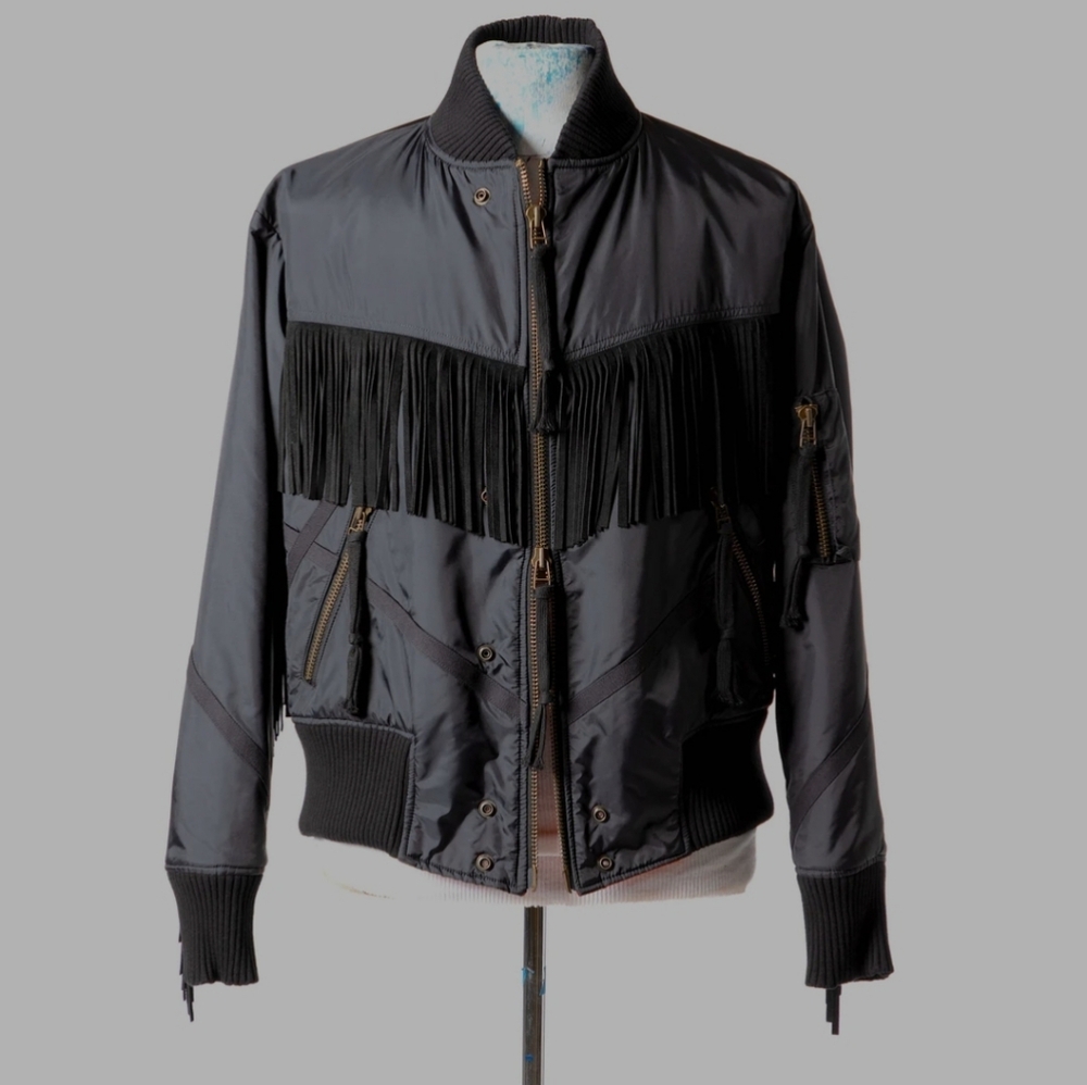 Men's Black Fringe Jacket,